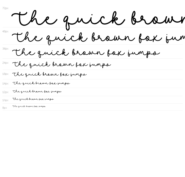 Slowly Lovely Script Waterfall