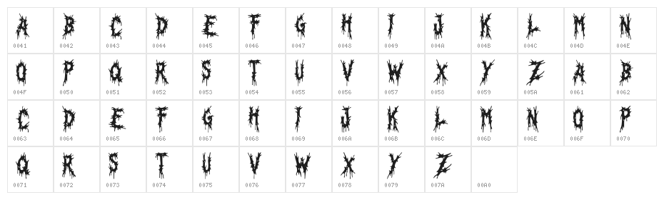 Sludgeborn Regular Character Map