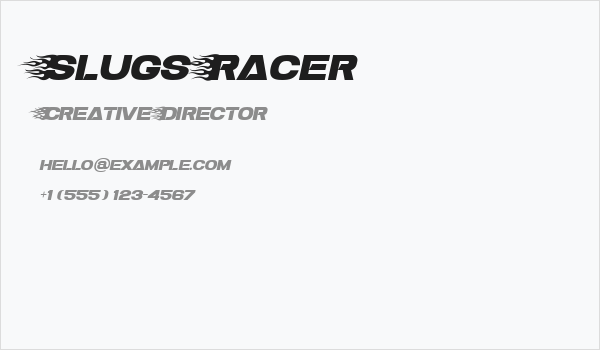 Slugs Racer Business Card