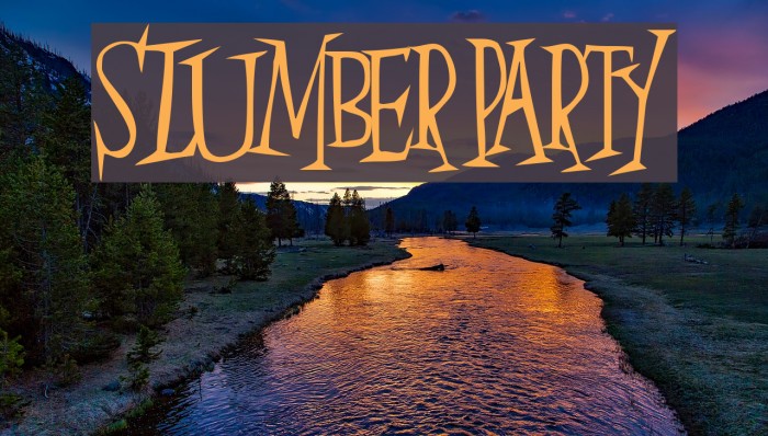 SlumberParty Font examples