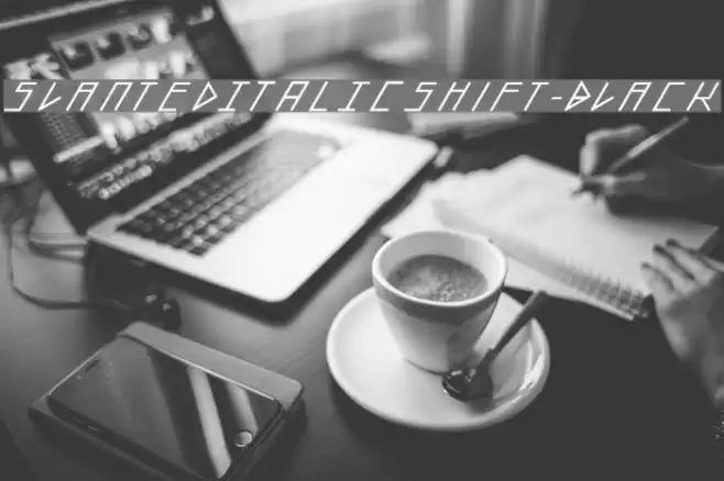 slantedITALICshift-Black Font examples