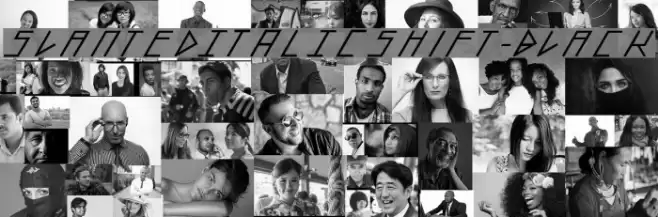 slantedITALICshift-Black Font examples