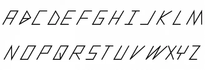 slantedITALICshift-Bold Schriftart Groß