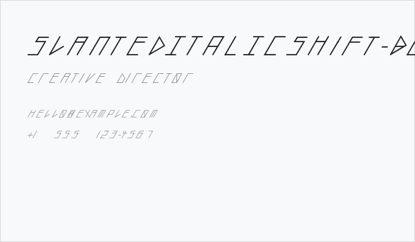 slantedITALICshift-Bold Business Card