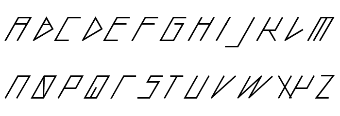slantedITALICshift-Bold Font LOWERCASE