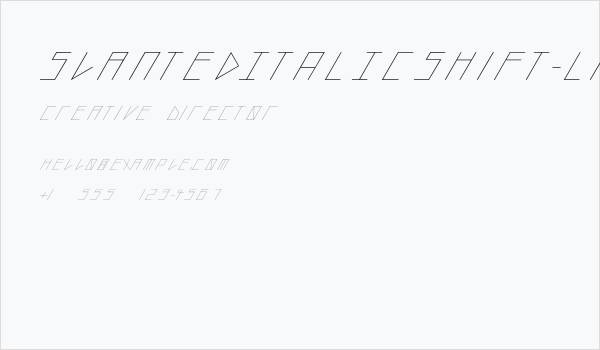 slantedITALICshift-Light Business Card
