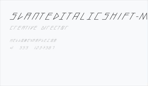 slantedITALICshift-Medium Business Card