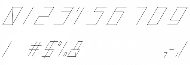 slantedITALICshift-Thin Font OTHER CHARS