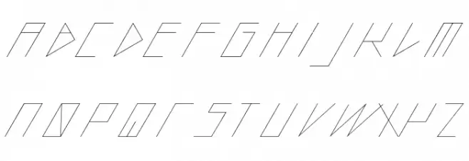 slantedITALICshift-Thin फ़ॉन्ट लोअरकेस