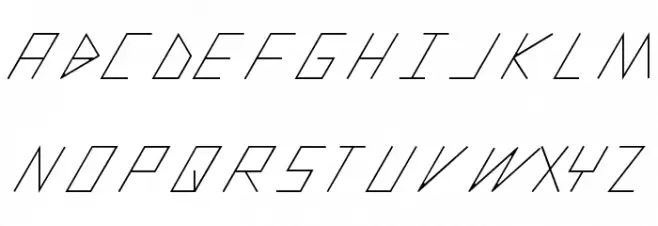 slantedITALICshift Шрифта ВЕРХНИЙ