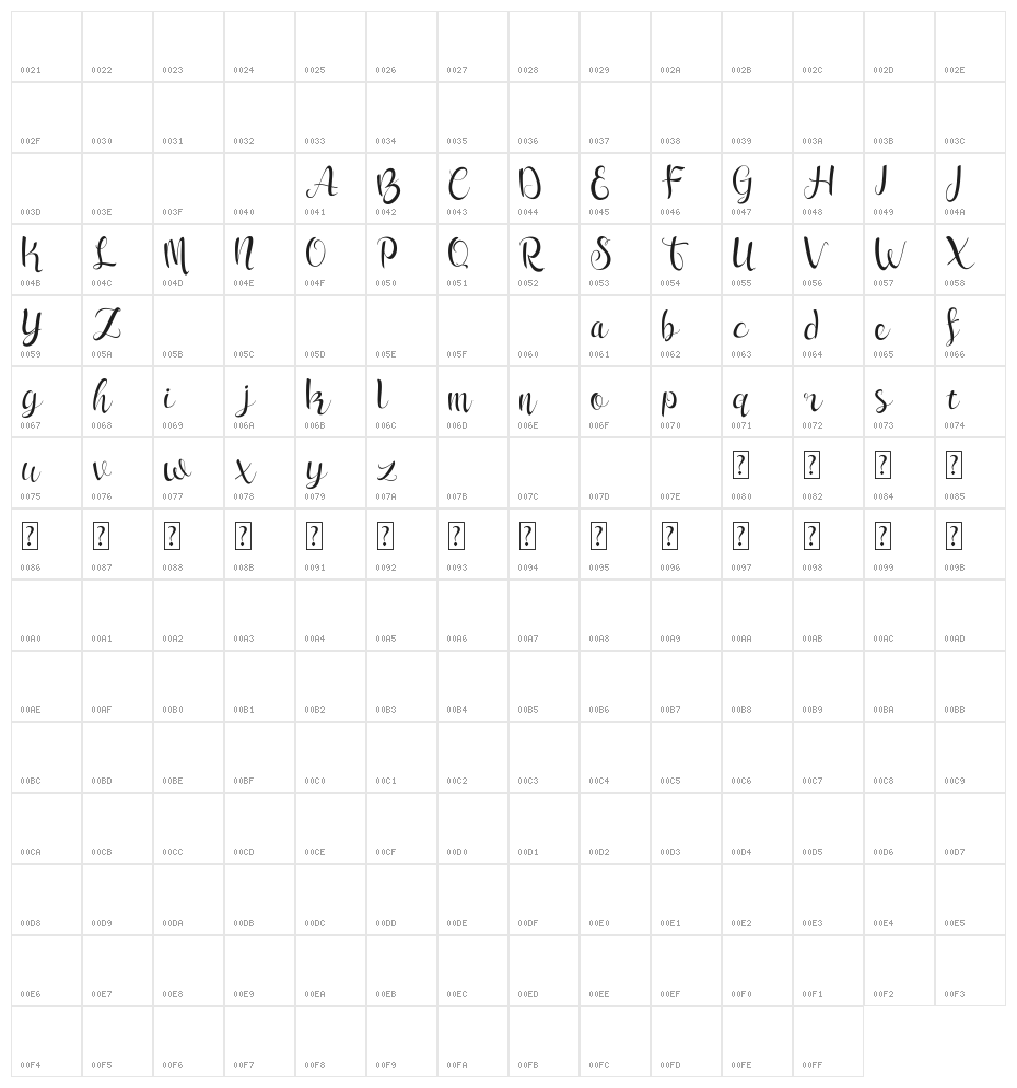 sleeper Character Map