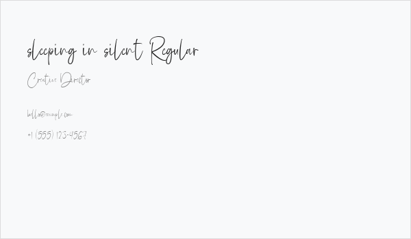 sleeping in silent Regular Business Card