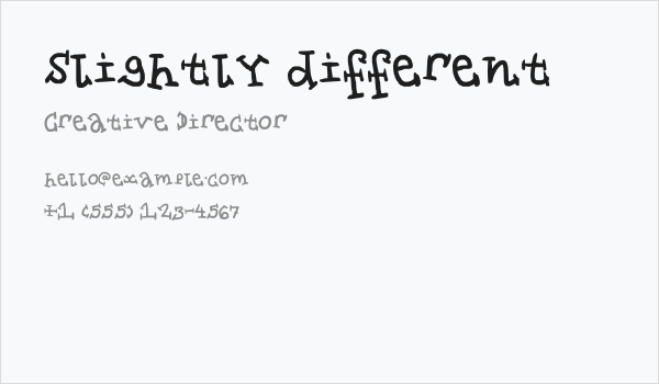 slightly different Business Card