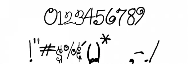 sloppy Font OTHER CHARS