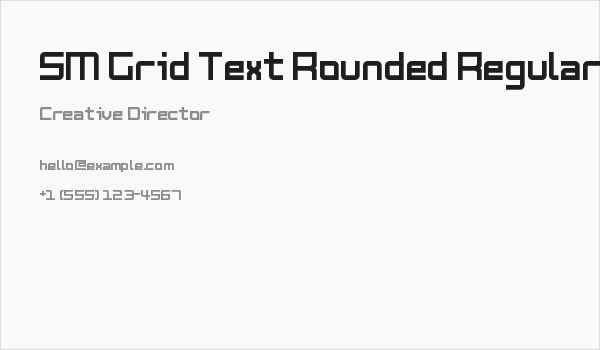 SM Grid Text Rounded Regular Business Card