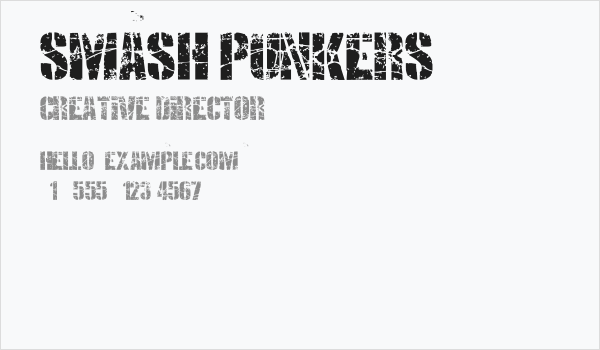 SMASH PUNKERS Business Card