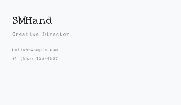 SMHand Business Card