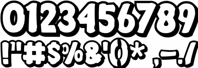 Smack Boom Outline Font OTHER CHARS