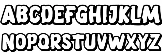 Smack Boom Outline Schriftart Groß