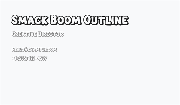 Smack Boom Outline Business Card