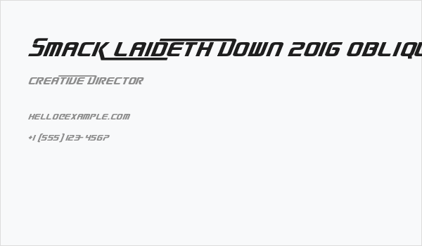 Smack Laideth Down 2016 Oblique Business Card