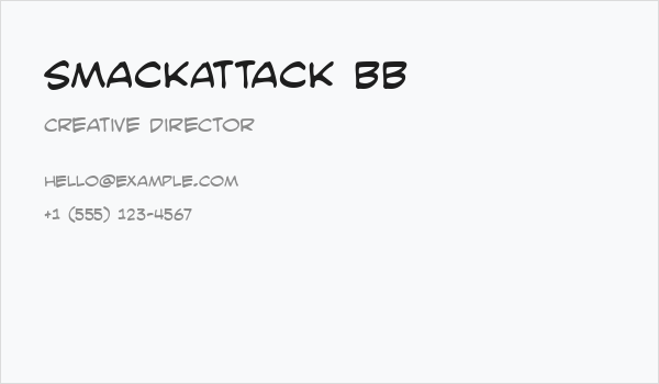 SmackAttack BB Business Card