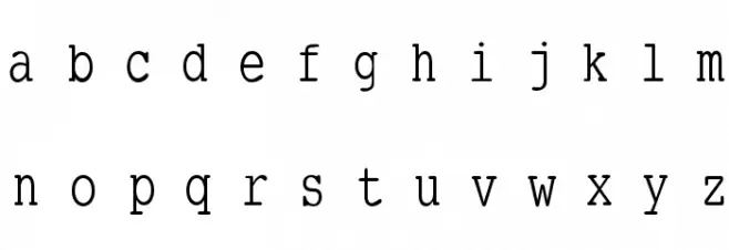 SmallTypeWriting Schriftart Kleinbuchstaben