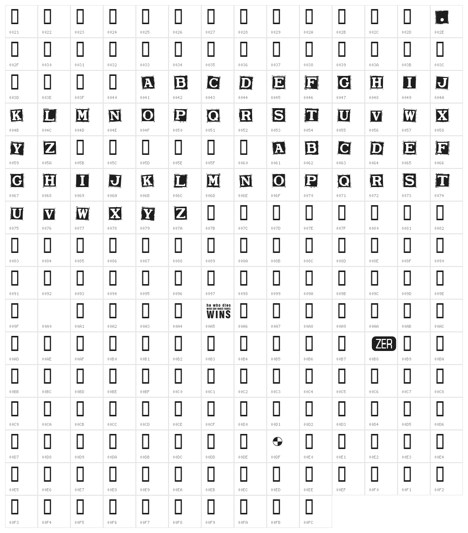 Smargana Wakes Character Map