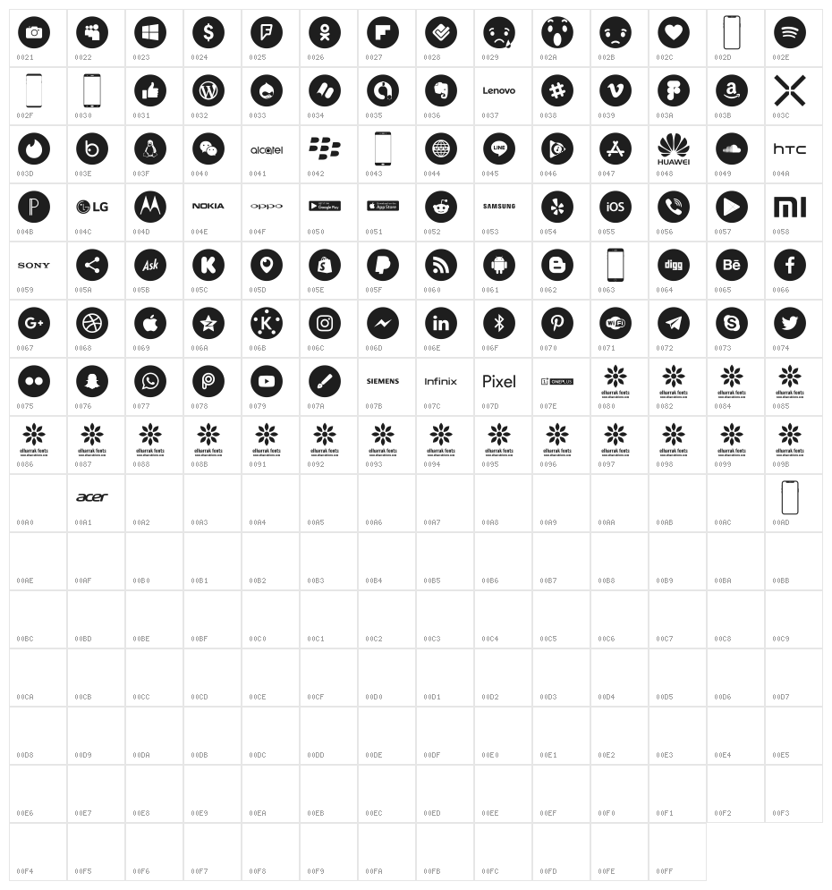 Smartphone Color Pro Character Map