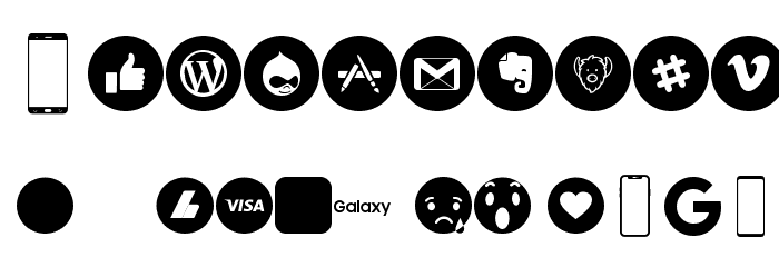 Smartphone Icons Pro Font OTHER CHARS