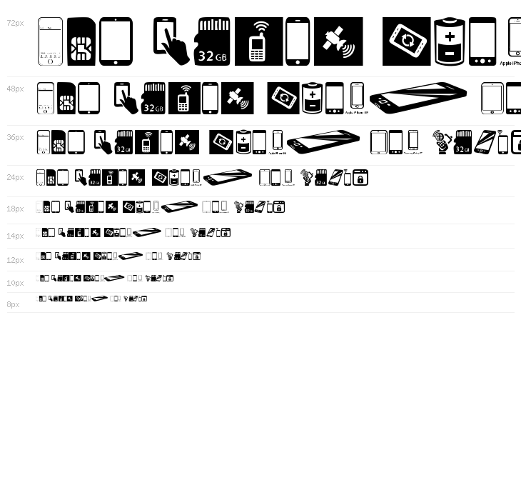 Smartphone Icons Waterfall