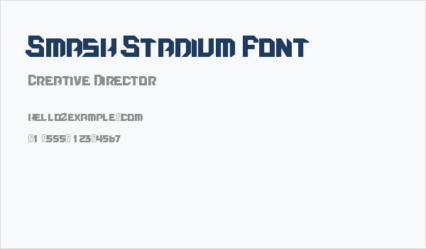 Smash Stadium Font Business Card