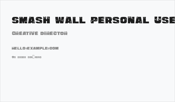 Smash Wall Personal Use Business Card