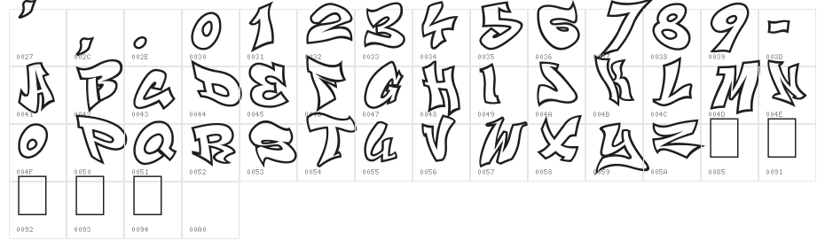 Smasher 312 Character Map