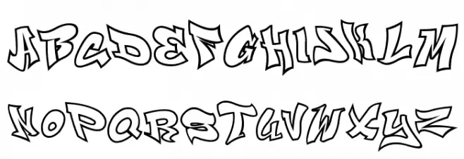 Smasher 312 Schriftart Kleinbuchstaben