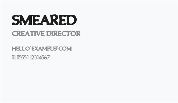 Smeared Business Card