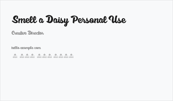 Smell a Daisy Personal Use Business Card