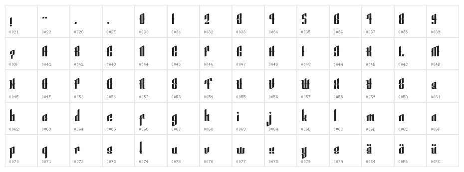 Smeyer Black Character Map