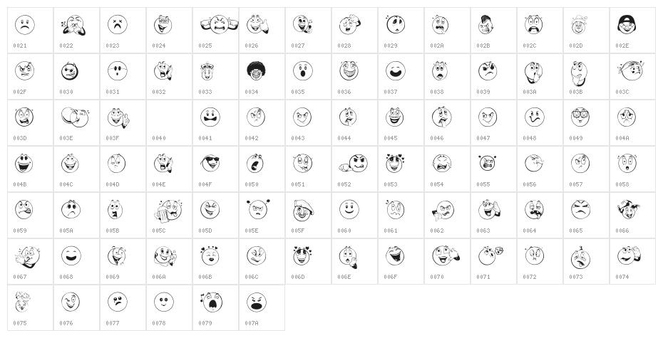 Smile 2 Me Regular Character Map