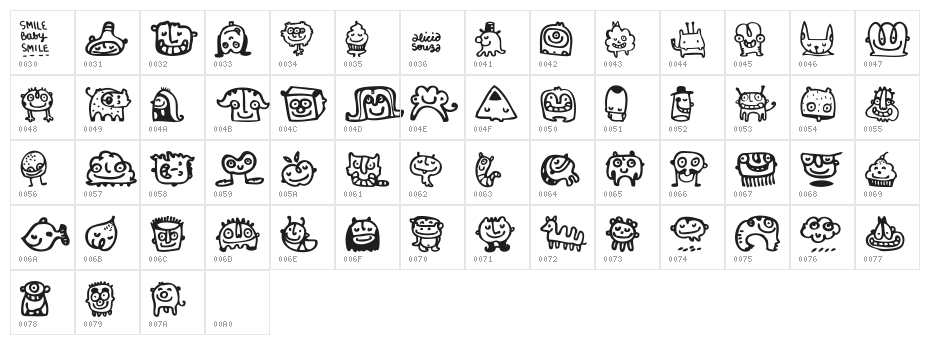 Smile Baby Smile Character Map