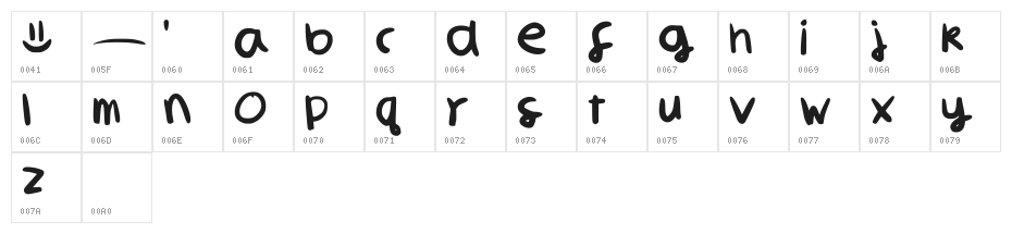 Smile Libre Demo Versio Regular Character Map