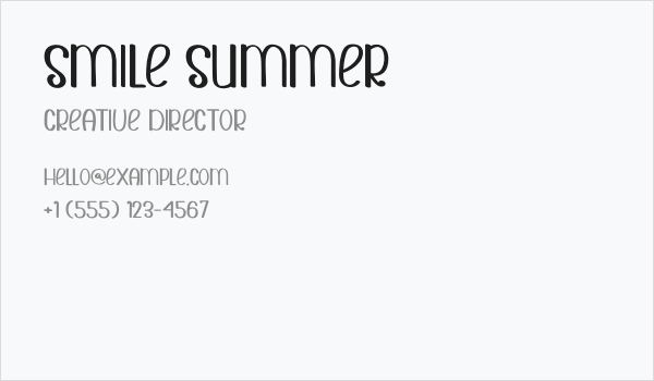 Smile Summer Business Card