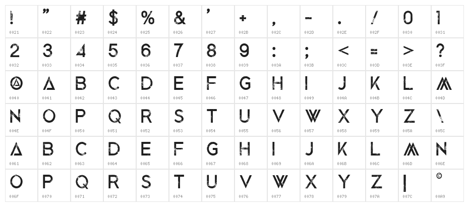 Smile and Wave Character Map