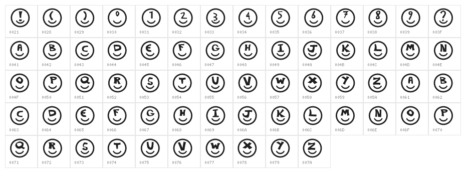 Smiley Faces Character Map