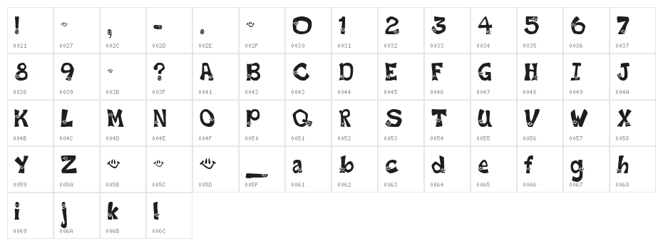 Smiley Font Character Map