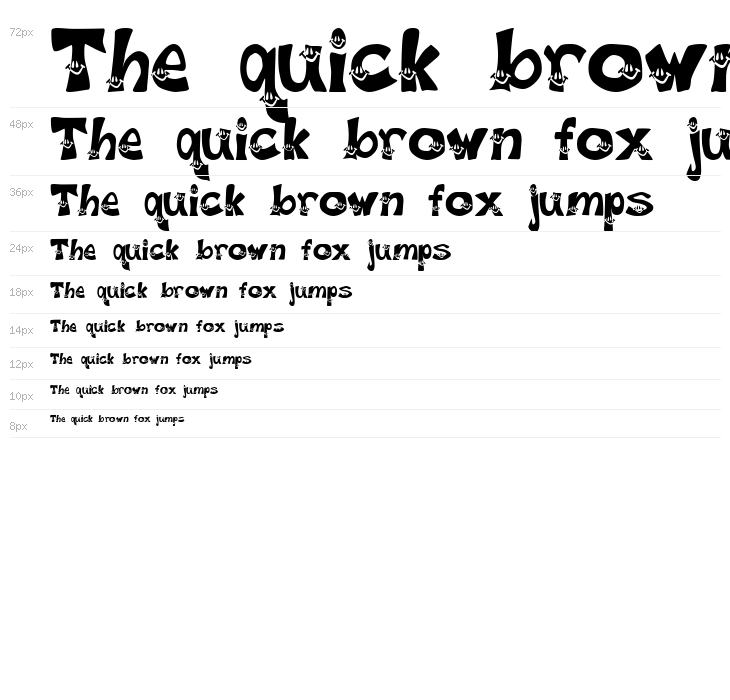 Smiley Font Waterfall