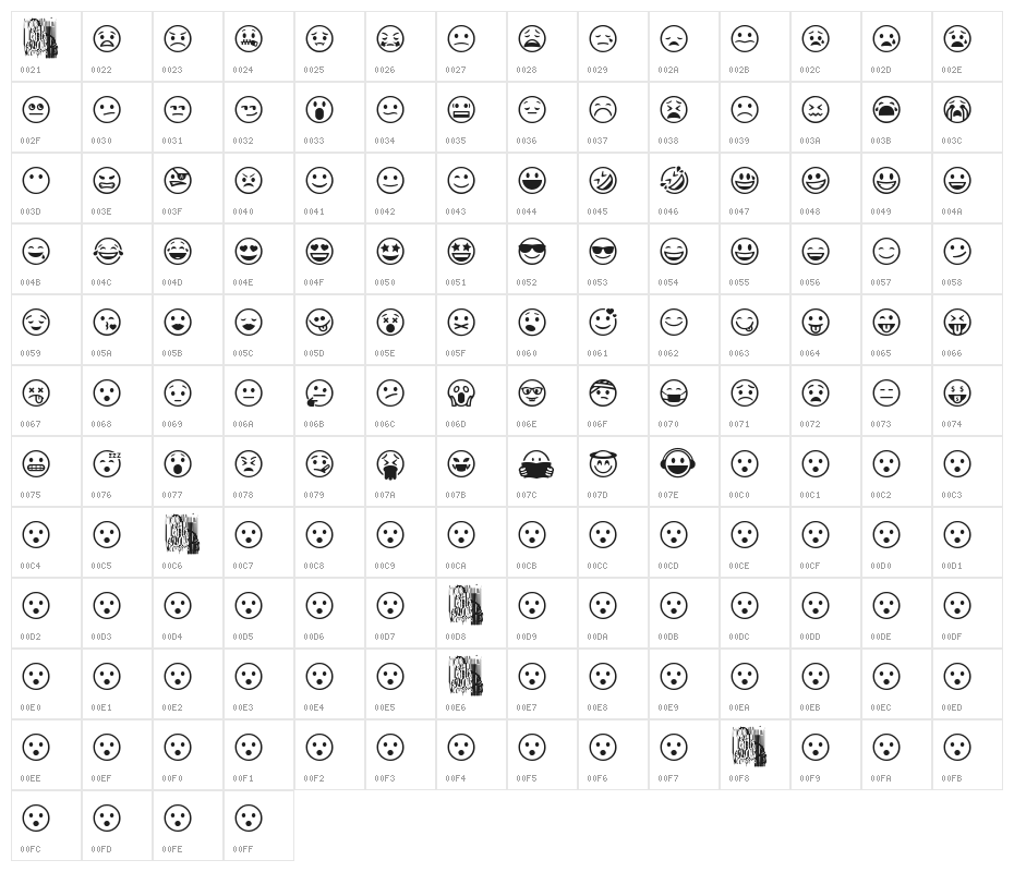 Smiley Mix Character Map