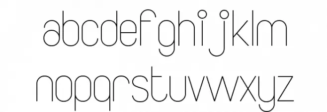 Smiley Thin Schriftart Kleinbuchstaben