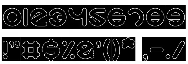 Smiley Turtle-Hollow-Inverse Font OTHER CHARS