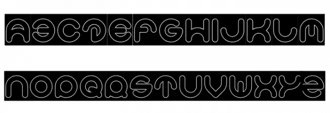 Smiley Turtle-Hollow-Inverse Schriftart Groß